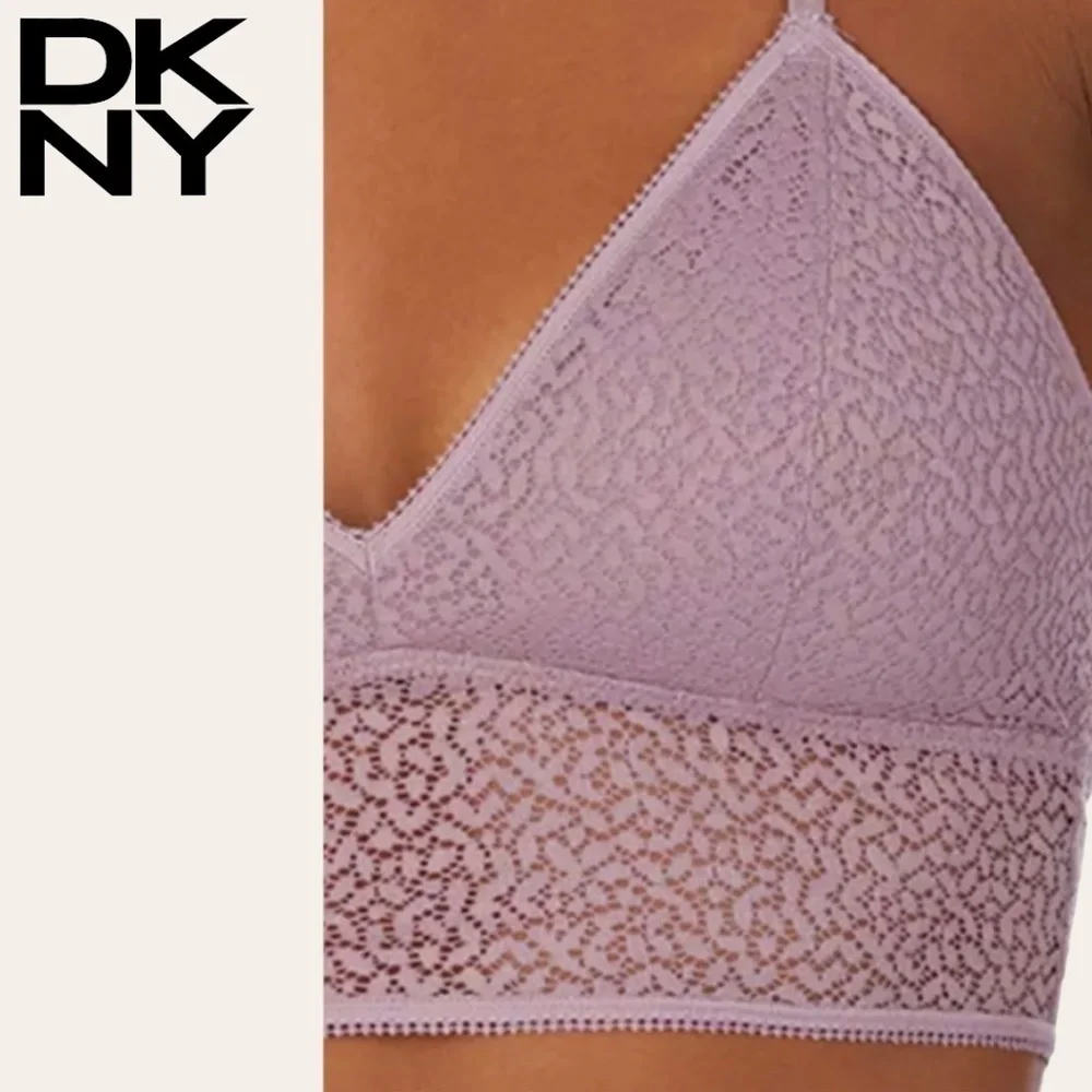 DKNY Modern All-Lace V-Neck Racerback Wireless Longline Bralette NWT/XL